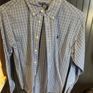Ralph Lauren Navy and White Plaid Shirt